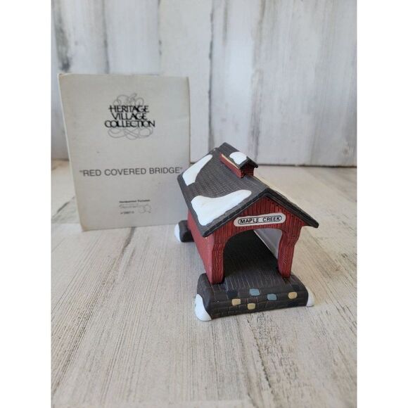 Dept 56 59870 red covered bridge Village accessory Xmas - Picture 1 of 10